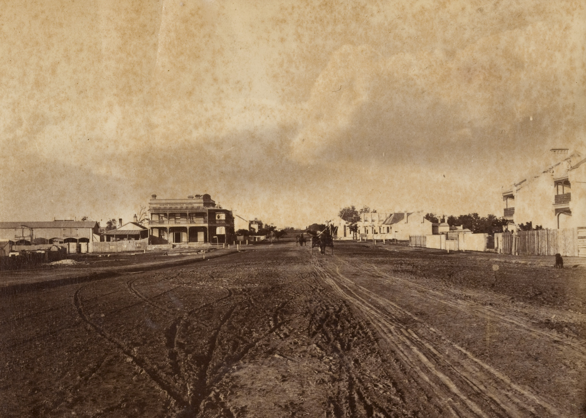 Looking south along Johnston Street Annandale, near the intersection of Booth Street, ca.1888 / photographer unknown