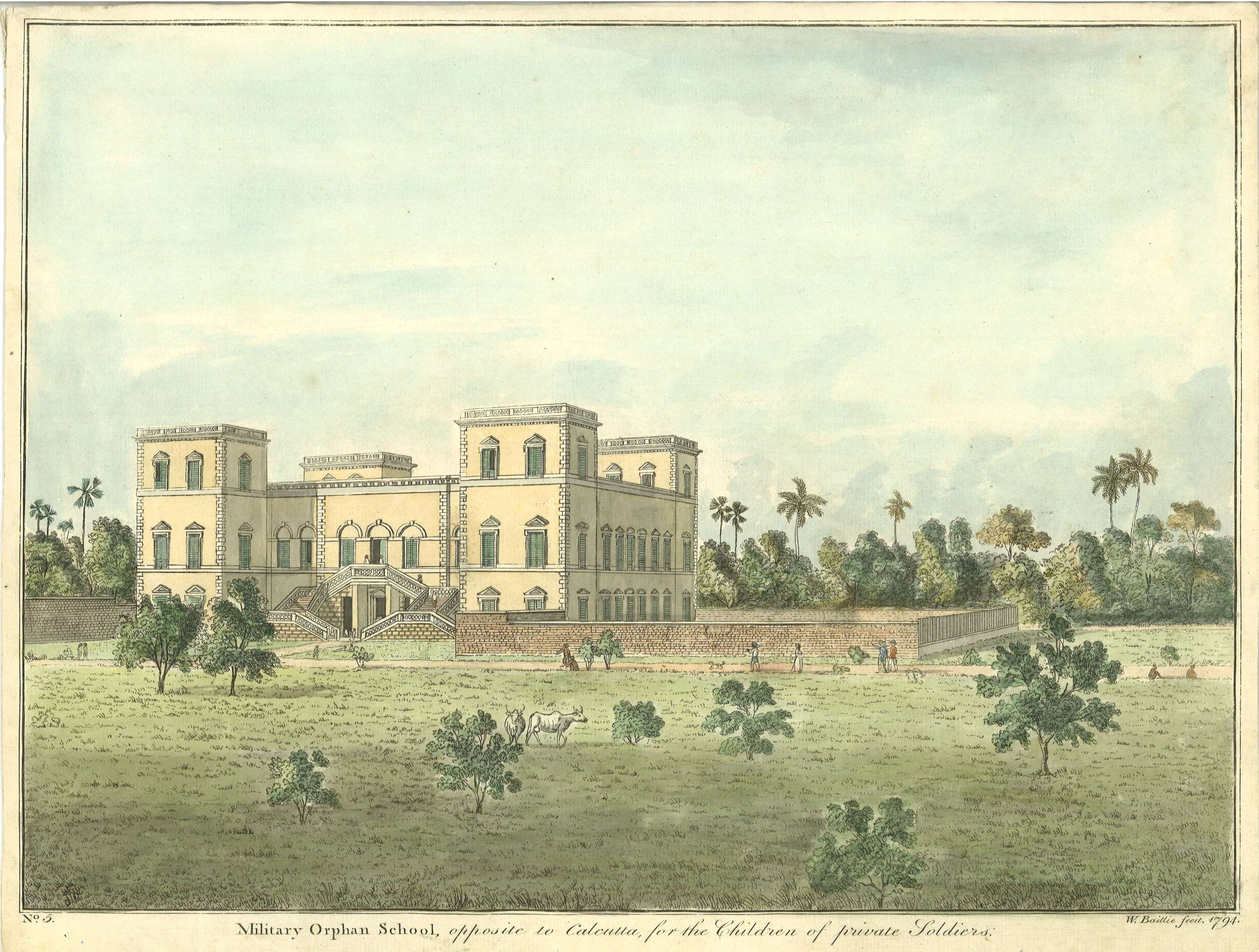 Military Orphan School, opposite to Calcutta, for the children of private soldiers / W. Baillie