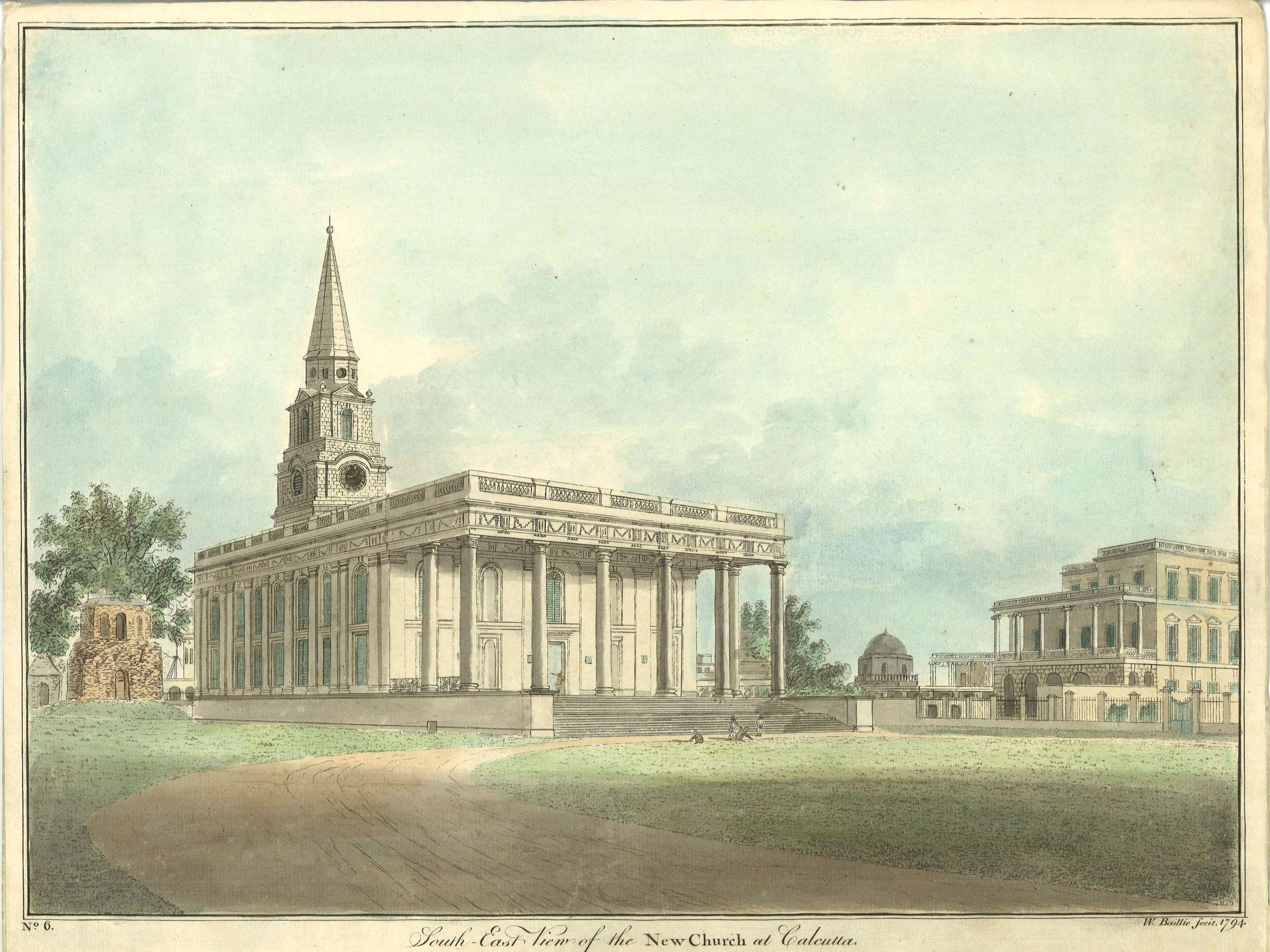 South-east view of the New Church at Calcutta / W. Baillie
