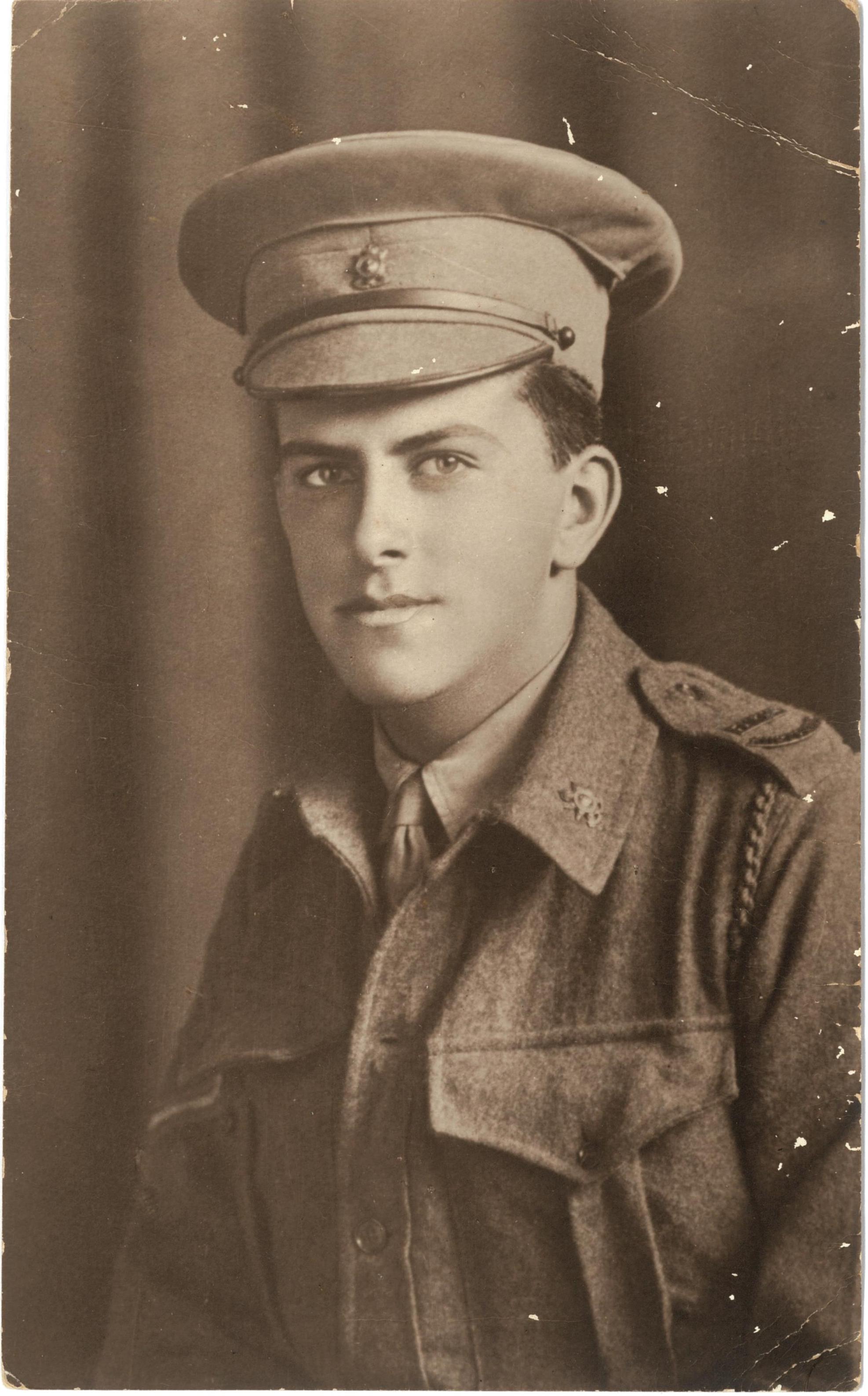 Studio portrait of Robert James Macgregor Barnet in AIF uniform, 1916 / C. & B. Macfarlane, photographers 