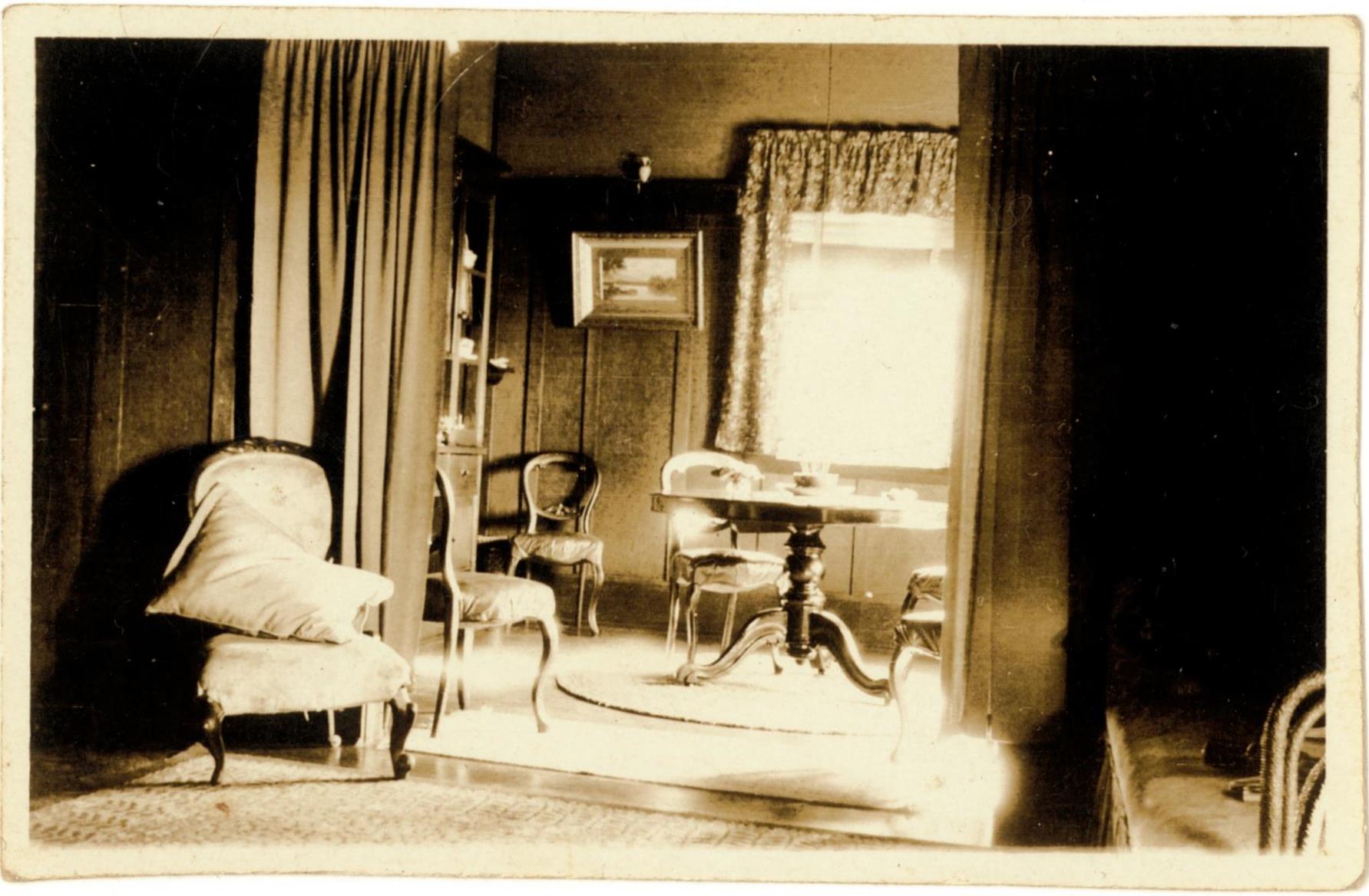 View through to the dining room of Kintore, Worrigee Street, Nowra from the sitting room, around 1925 / photographer unknown