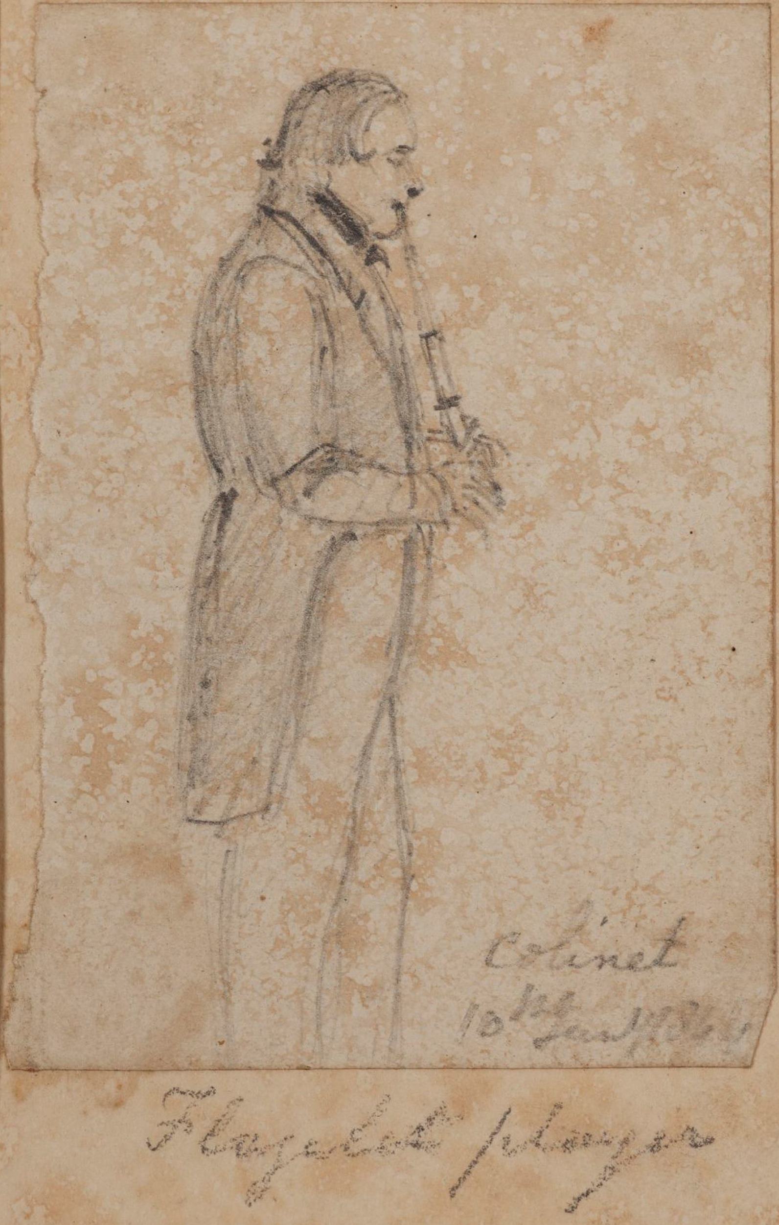 Flageolet player, Colinet, 10th January 1844 / Thomas Wingate (attrib.)